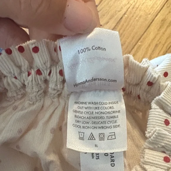 Hanna Andersson Cream Button Down Corduroy Shirt with Polka Dots - Picture 3 of 9